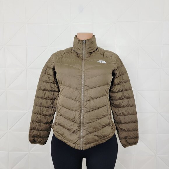 The North Face Women's Army Green Flare 550 Down Quilted Puffer Jacket Size S - Picture 2 of 9